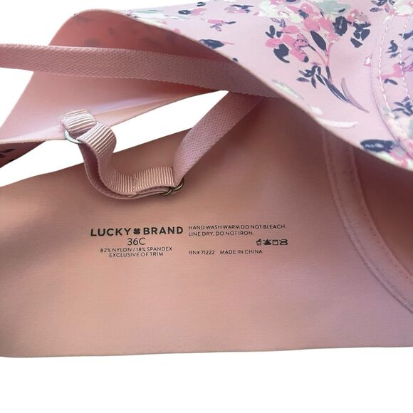 Lucky Brand Women's Size 36 C Pink Floral T Shirt‎ Push Up Bra - Picture 3 of 4